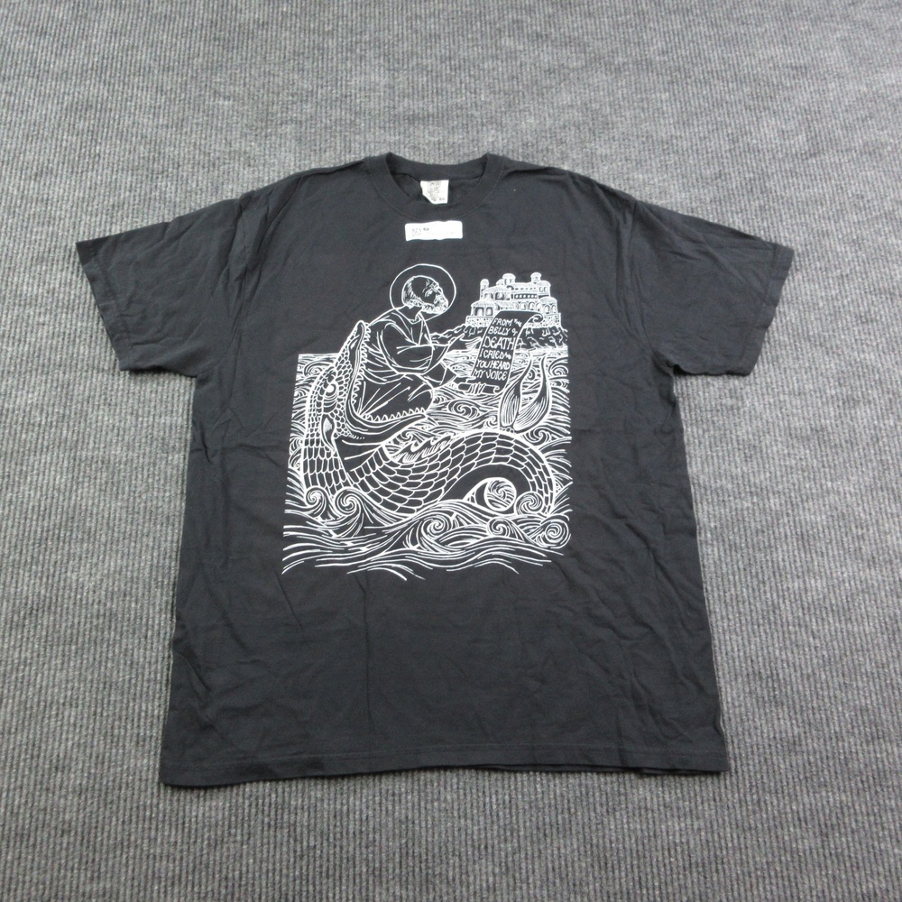 Jonah And The Sea Monster Shirt Mens XL Black Jonathan Pageau Graphic Tee